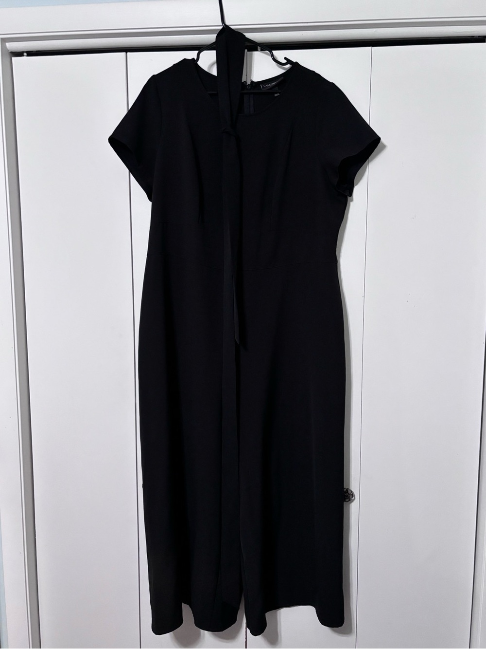 Lane Bryant Black Midi Dress with Neck Tie